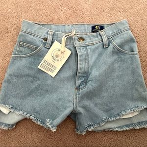 Urban Renewal Recycled Hi-Lo Wrangler Denim Shorts